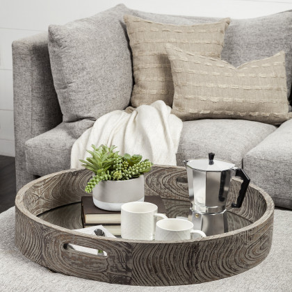 Mercana Whittier Large Tray - Brown, Wood