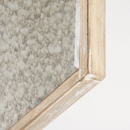 Mercana Cheveronna Mirror with Light Brown Wood Frame - Light Brown