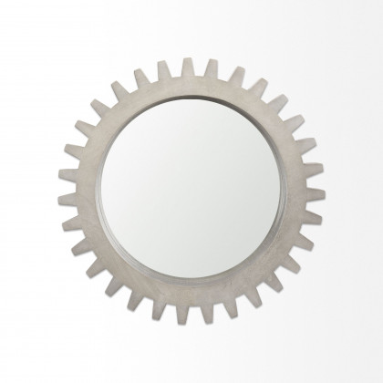 Mercana Sundance Cog 26" Round Frame Mirror - Gray