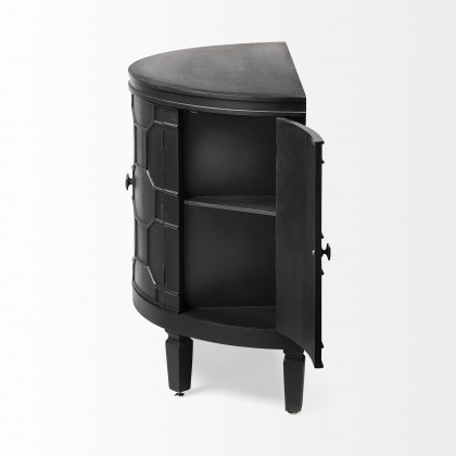Mercana - Romers II Black Fir Veneer 4 Door Patterned Accent Cabinet