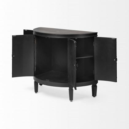 Mercana - Romers II Black Fir Veneer 4 Door Patterned Accent Cabinet