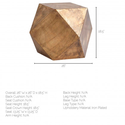 Mercana Exagoni Hexagonal End Table - Gold