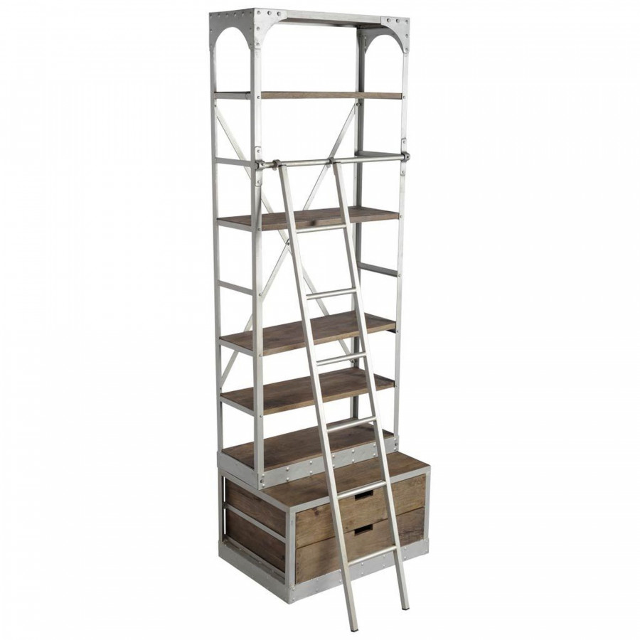 Mercana Brodie III Small Shelving Unit - Brown/Silver, Wood