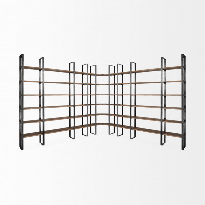Mercana Taunton II Shelving Unit - Dark Brown/Black
