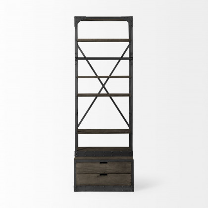 Mercana Brodie VII Small Shelving Unit - Dark Brown, Wood