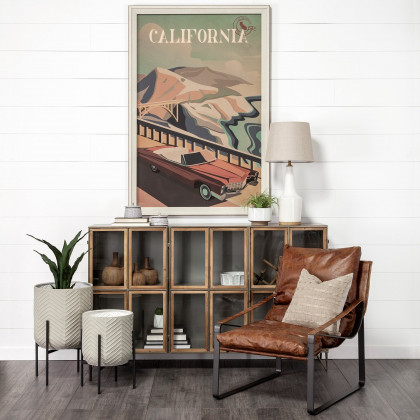 Mercana Hornet Leather Accent Chair - Brown, Metal