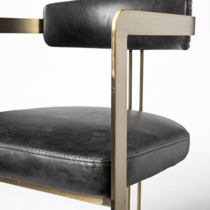 Mercana Hollyfield Dining Chair - Black, Leather
