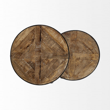 Mercana Clapp Accent Table (Set of 2) - Brown/Black, Metal