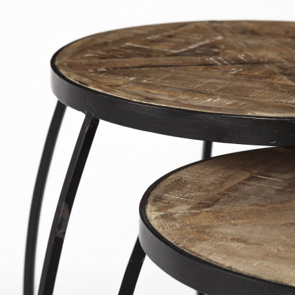Mercana Clapp Accent Table (Set of 2) - Brown/Black, Metal