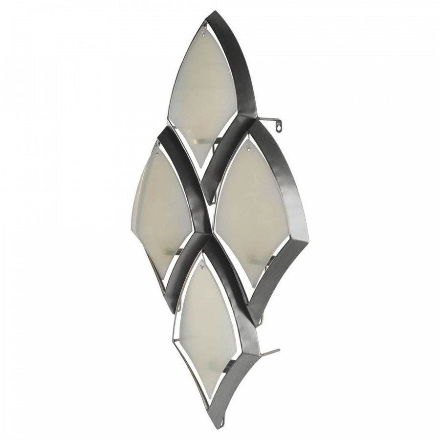 Mercana - Tarmac II Collection of 4 Silver Metal Frame with Frosted Glass Shade Wall Candle Holder