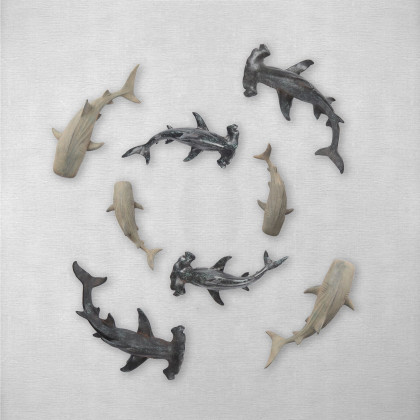Mercana Acus 24H Large Hammerhead Shark Wall Decor - Gray