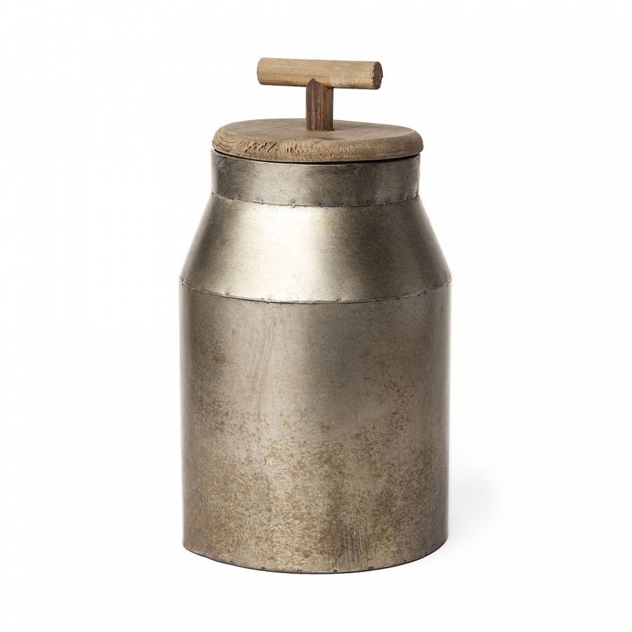 Mercana Oliphant II Metal Decorative Milk Container - Gray, Large