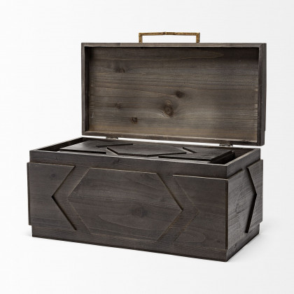 Mercana - Cassia Brown Wooden Boxes (Set of 2)
