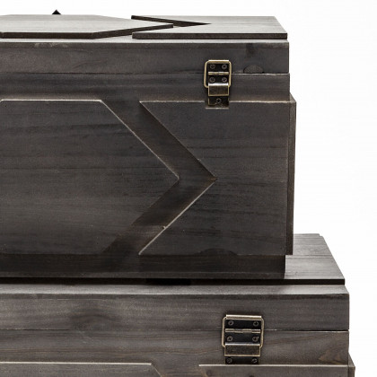 Mercana - Cassia Brown Wooden Boxes (Set of 2)