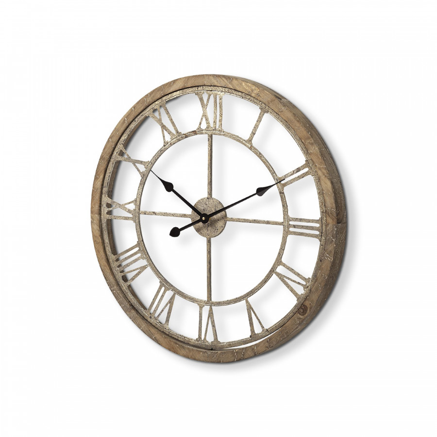 Mercana Mething 25" Farmhouse Wall Clock - Light Brown