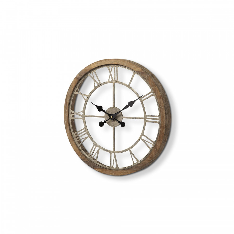 Mercana Mething 19" Farmhouse Wall Clock - Light Brown