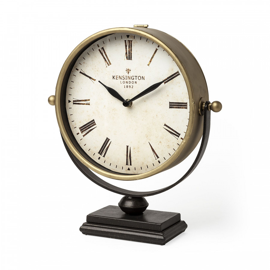 Mercana - Houston Gold Metal Half Moon Base Table Clock