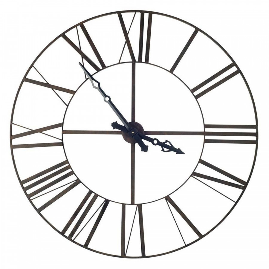 Mercana Pender 50" Round Industrial Wall Clock - Black
