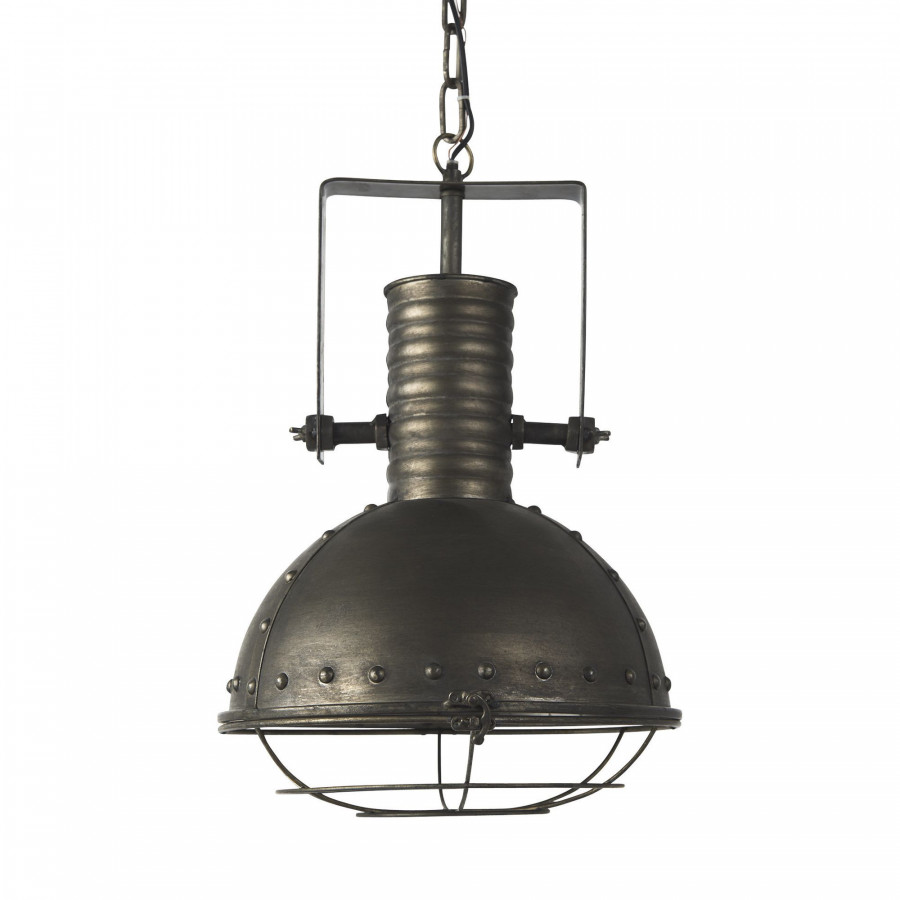 Mercana - Zaio Weathered Antique Gold Metal Caged Bulb Pendant Light