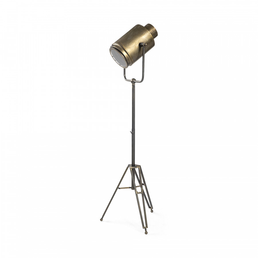 Mercana Debdou Metal Adjustable Cinema-Style Floor Lamp - Gold