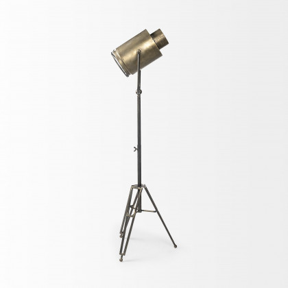 Mercana Debdou Metal Adjustable Cinema-Style Floor Lamp - Gold
