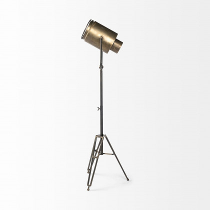 Mercana Debdou Metal Adjustable Cinema-Style Floor Lamp - Gold