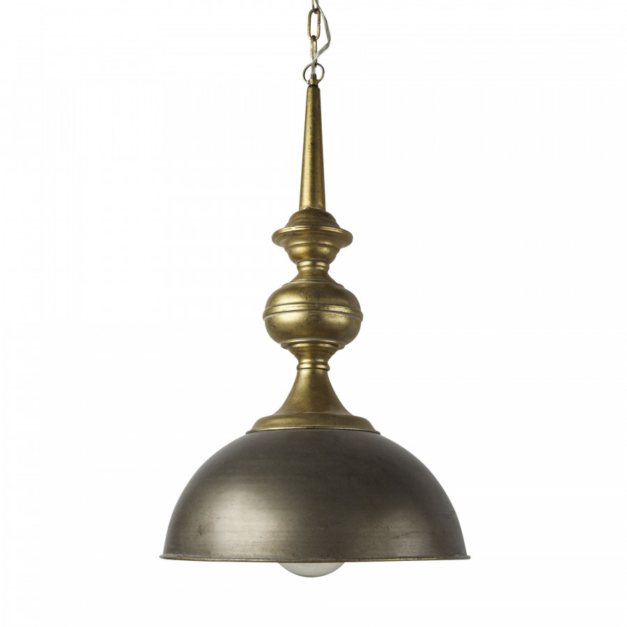 Mercana - Capsa Antique Gold and Silver Toned Metal Dome Pendant Light