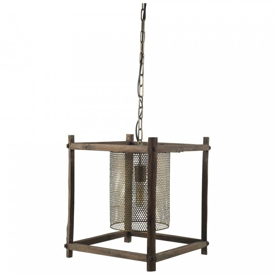 Mercana - Keppler Perforated Metal and Wood Pendant Light