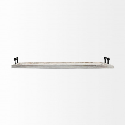 Mercana - Alfred 35L x 16W Natural Wooden Herringbone Rectangular Tray