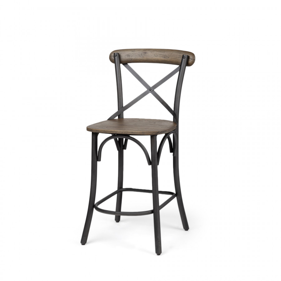 Mercana Etienne Wood Seat Bar/Counter Stool