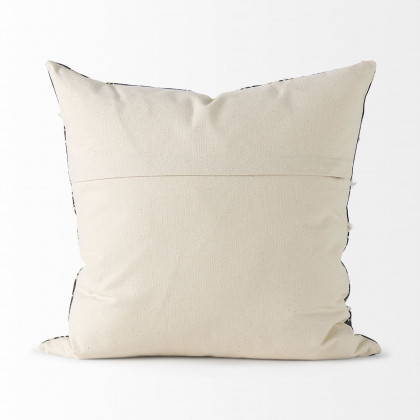 Mercana Bethune 18 x 18 Black And White Embroidered Pattern Decorative Pillow Cover