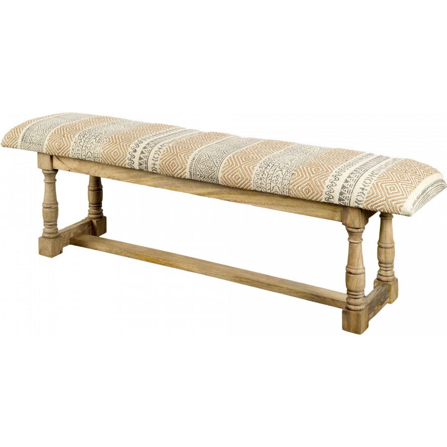 Mercana Greenfield Bench with Wood Frame - Beige