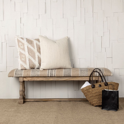 Mercana Greenfield Bench with Wood Frame - Beige