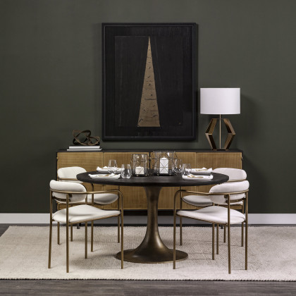 Mercana - McLeod Dining Table in Black, Solid Wood