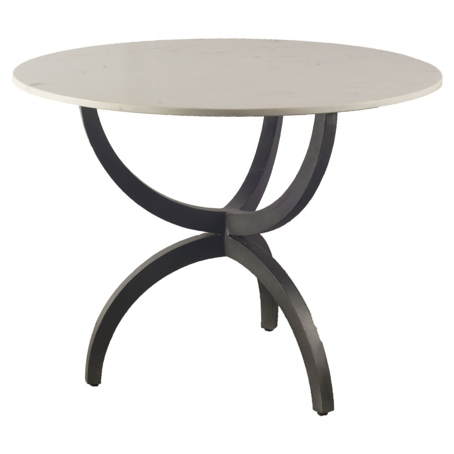 Mercana - Veneto Dining Table in White, Metal