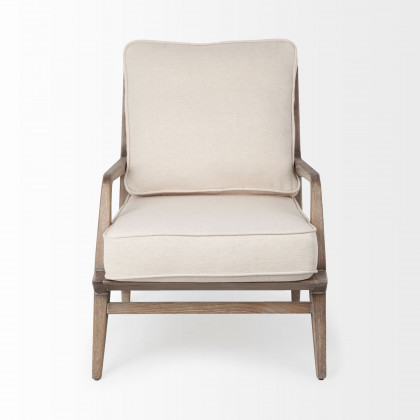 Mercana Harman Upholstered Accent Chair - White, Wood