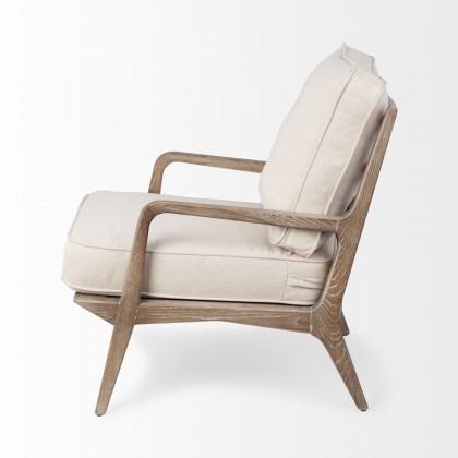 Mercana Harman Upholstered Accent Chair - White, Wood