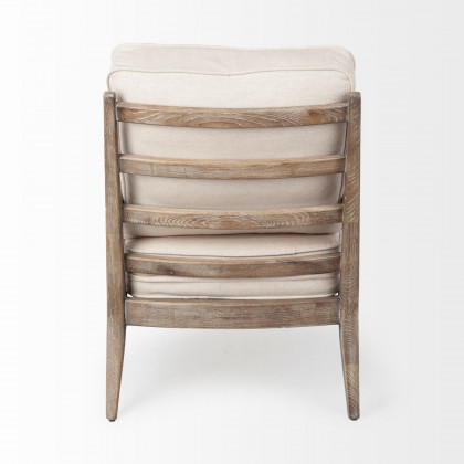 Mercana Harman Upholstered Accent Chair - White, Wood