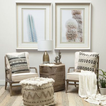 Mercana Harman Upholstered Accent Chair - White, Wood