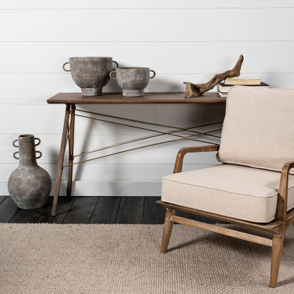 Mercana Harman Upholstered Accent Chair - White, Wood