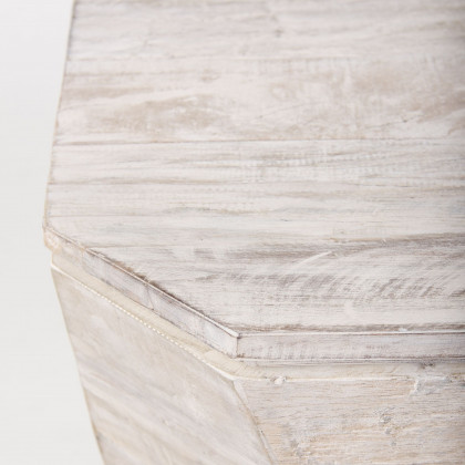 Mercana Esagono End Table with Storage - Whitewash