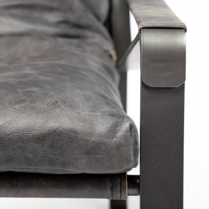 Mercana Hornet Leather Accent Chair - Black, Fabric