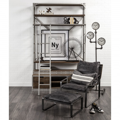 Mercana Hornet Leather Accent Chair - Black, Fabric