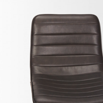 Mercana Meritt Leather Seat Bar/Counter Stool - Black, Metal