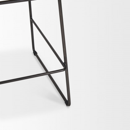 Mercana Meritt Leather Seat Bar/Counter Stool - Black, Metal