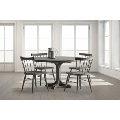 Mercana - Barrett Round Dining Table in Brown/Gray, Solid Wood