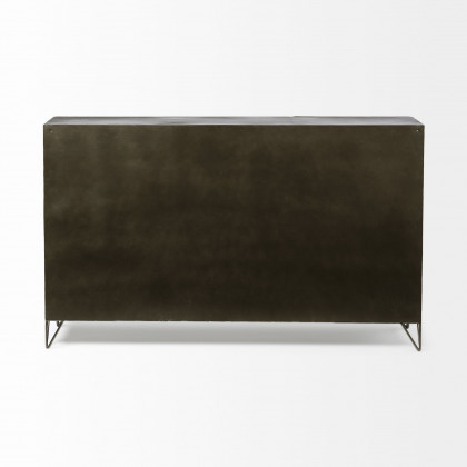 Mercana - Pandora II Brown Wood and Metal Glass Door Display Cabinet