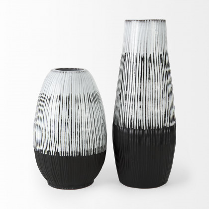 Mercana Tanami Vase - Brown/White, H19"