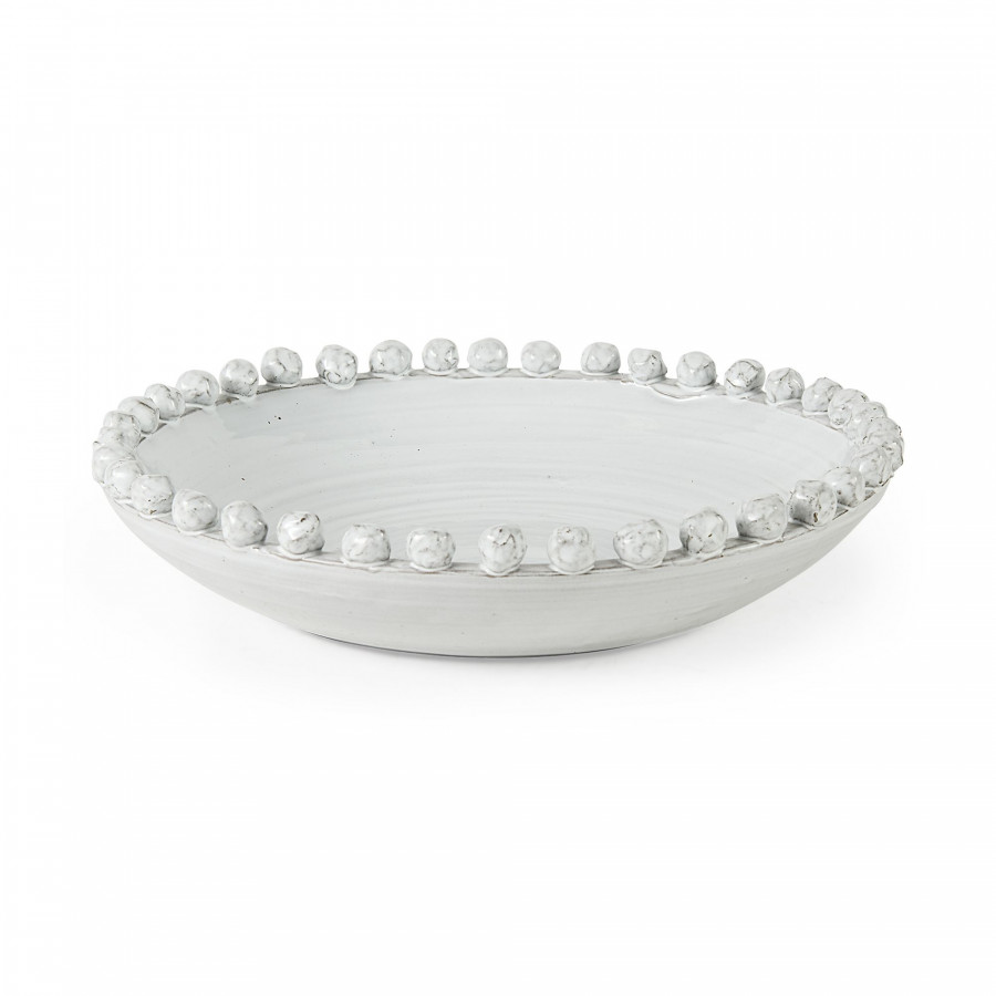 Mercana - Basin 16" Round Off-White Glazed Decorative Bowl