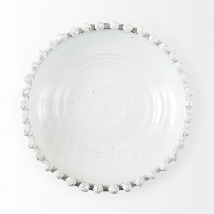 Mercana - Basin 16" Round Off-White Glazed Decorative Bowl